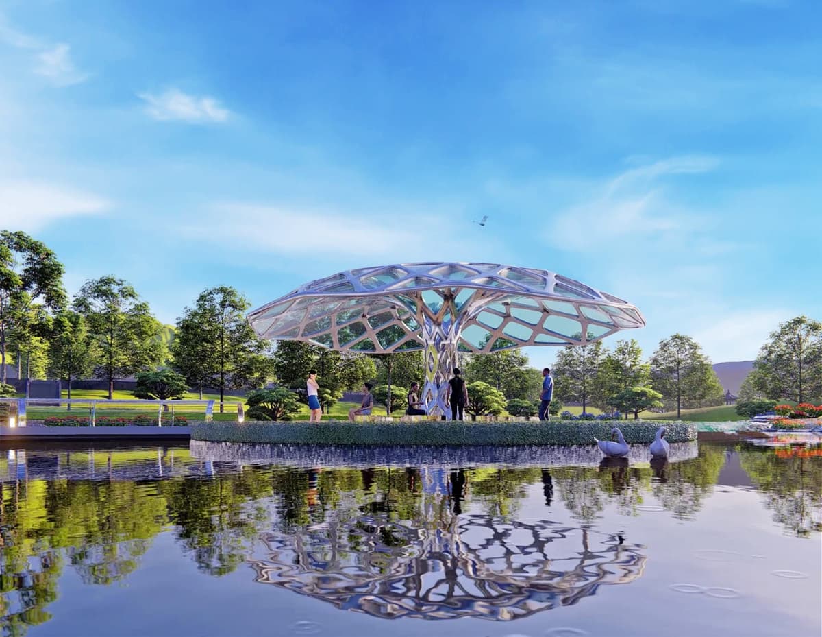 Kavling makam di Lestari dengan jalan setapak dan taman tertata